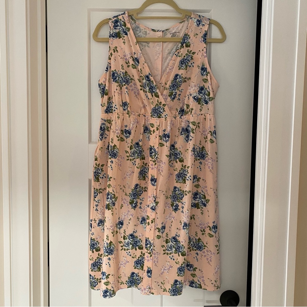 Motherhood Maternity Pink Floral 3 in 1 Labor, Delivery, and Nursing Gown